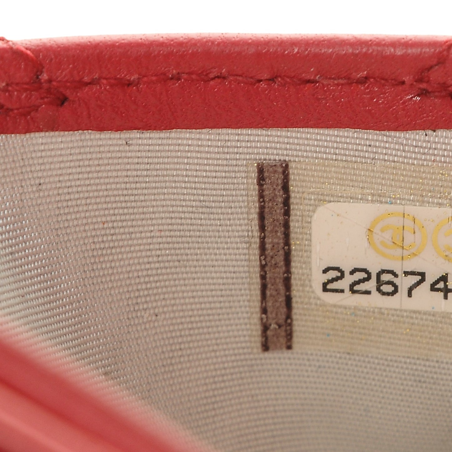 Lambskin Quilted Card Holder Dark Pink