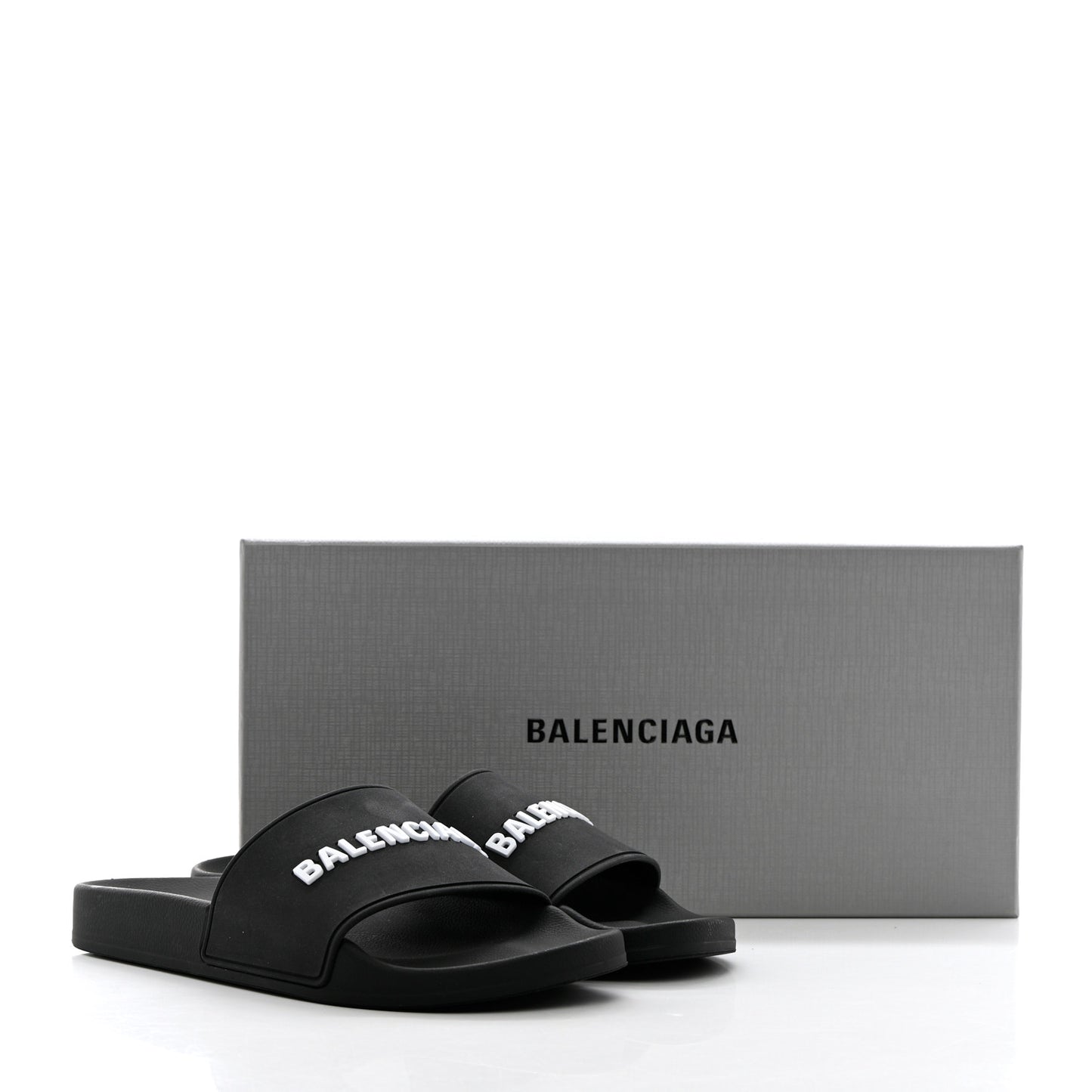 Rubber Womens Logo Pool Slide Sandals 37 Black