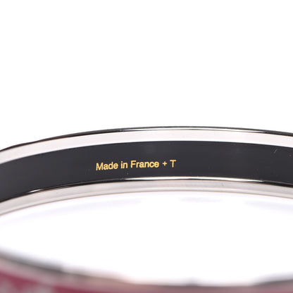 Hermes Enamel Printed Narrow Caleche Bracelet 65 Rouge H 5 of 5