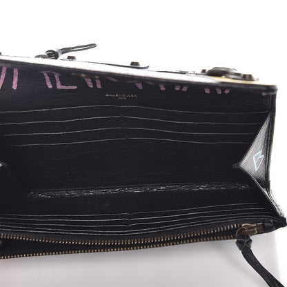 Balenciaga Agneau Classic Hardware Graffiti Money Wallet Black Multicolor 5 of 8
