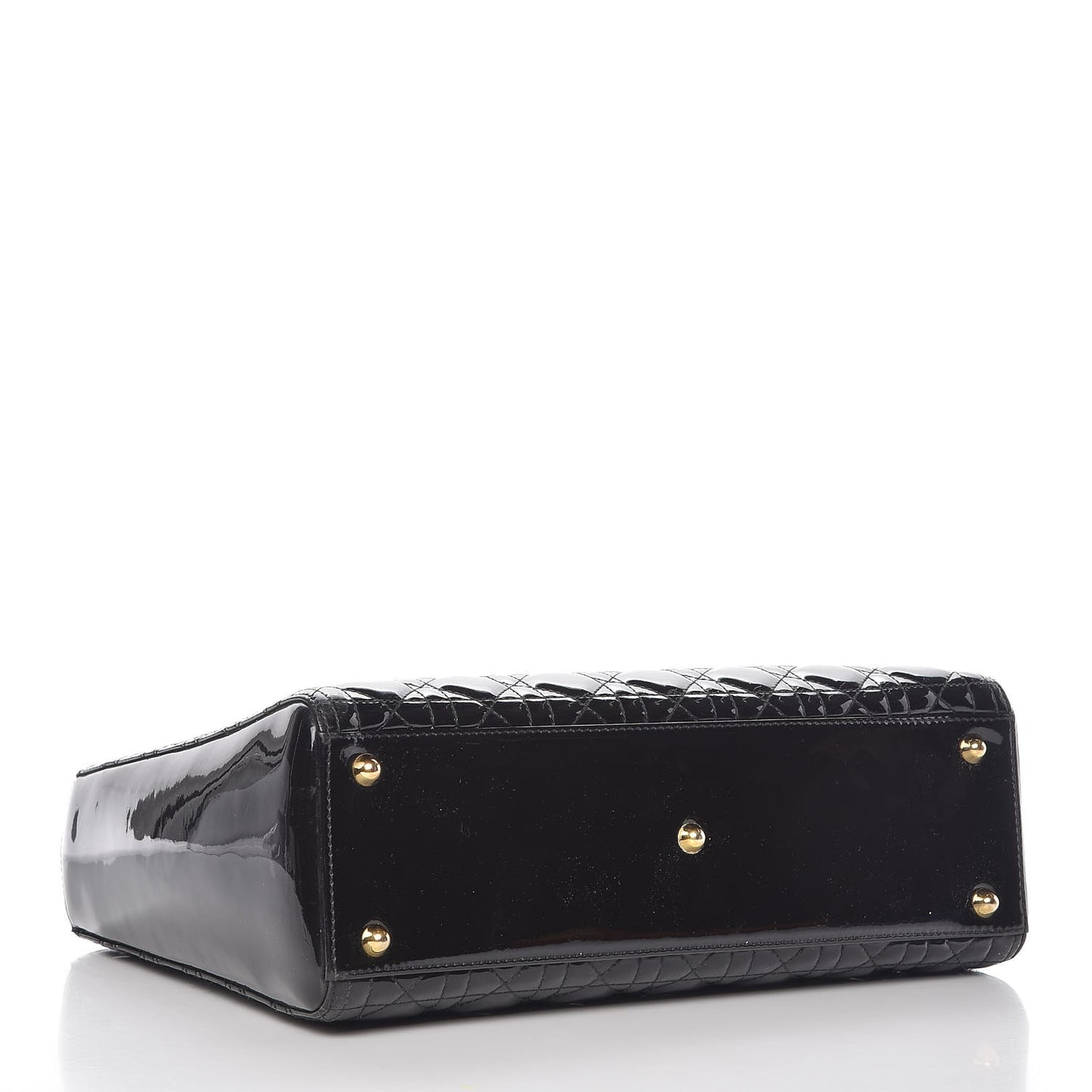 Patent Cannage Large Lady Dior Black