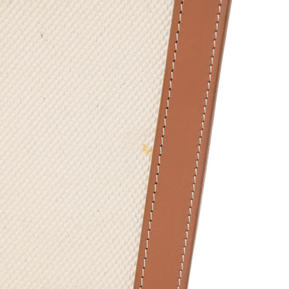 Celine Canvas Calfskin Logo Print Small Vertical Cabas Natural Tan 13 of 15