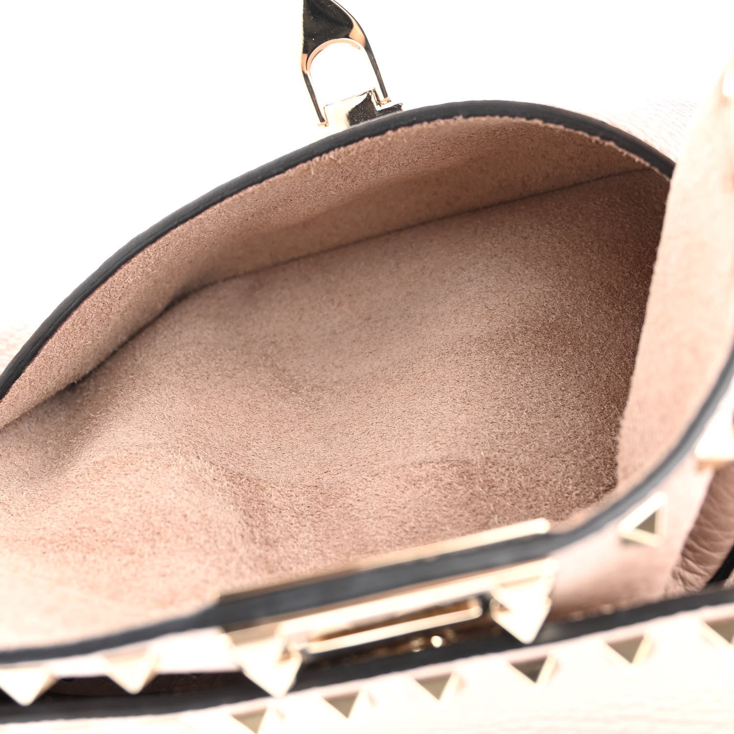 Valentino Garavani Pebbled Calfskin Rockstud Double Flap Crossbody Bag Poudre 5 of 11