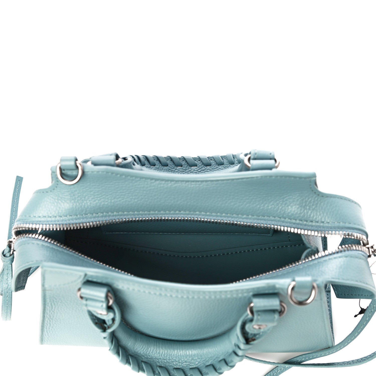 Balenciaga Grained Calfskin Neo Classic Silver Hardware Mini City Blue Grey 5 of 10