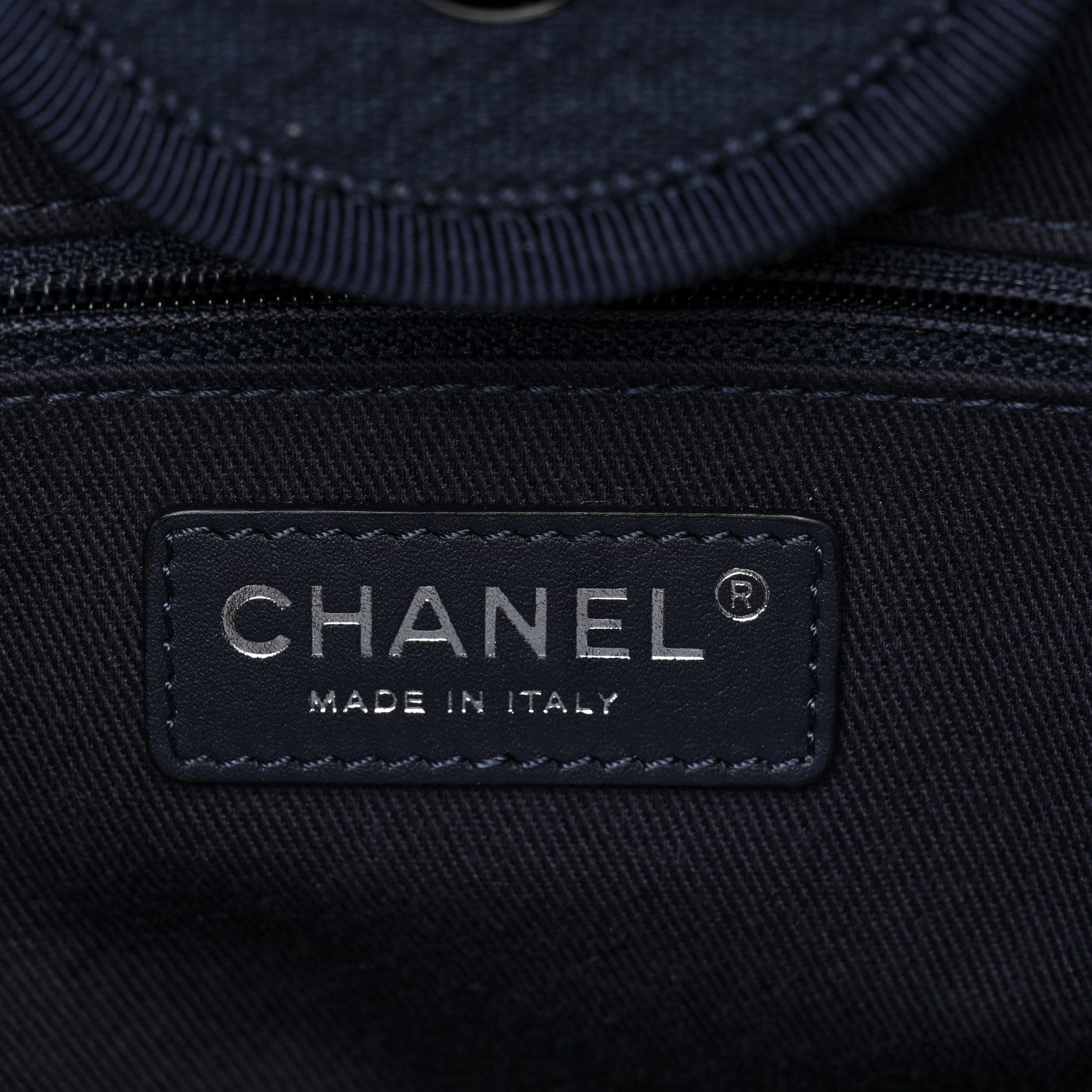 Chanel Mixed Fibers Calfskin Medium Deauville Tote Dark Blue 7 of 12