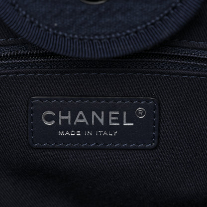 Chanel Mixed Fibers Calfskin Medium Deauville Tote Dark Blue 7 of 12