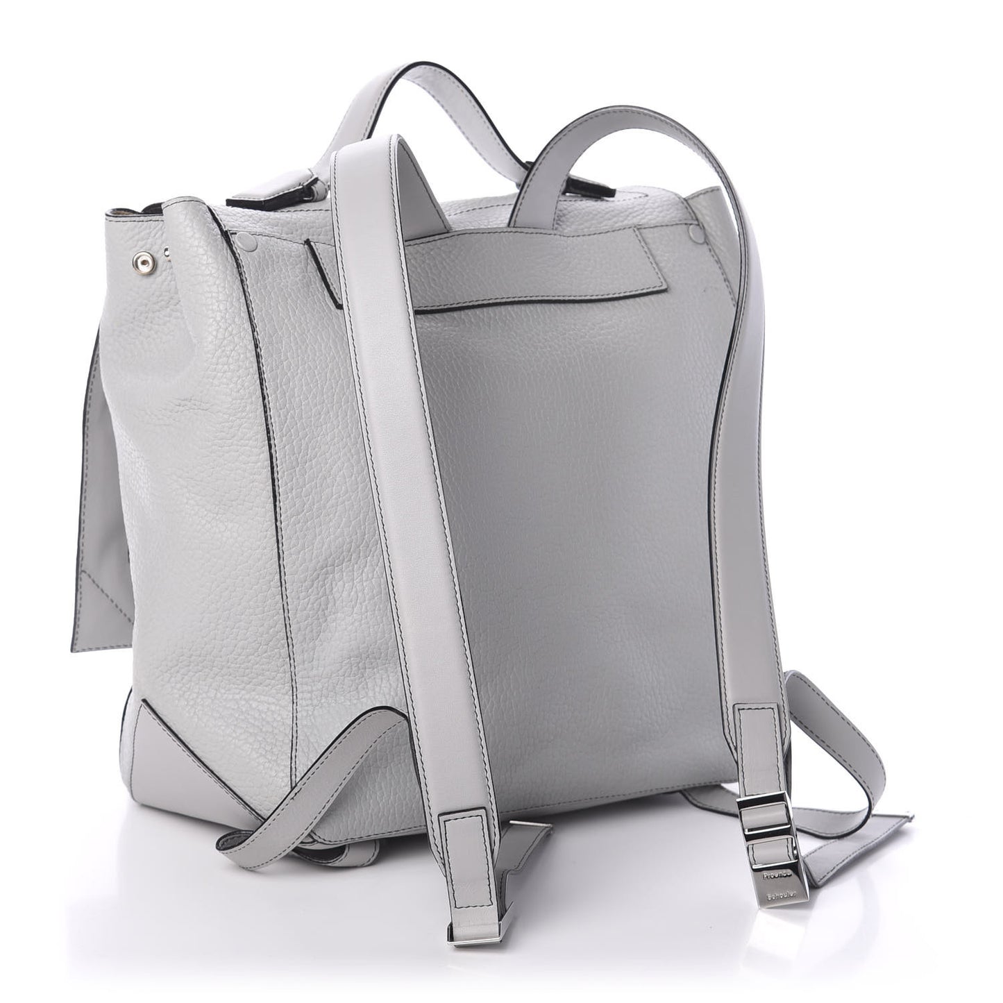 Pebbled Calfskin Small PS Courier Backpack Heather Grey