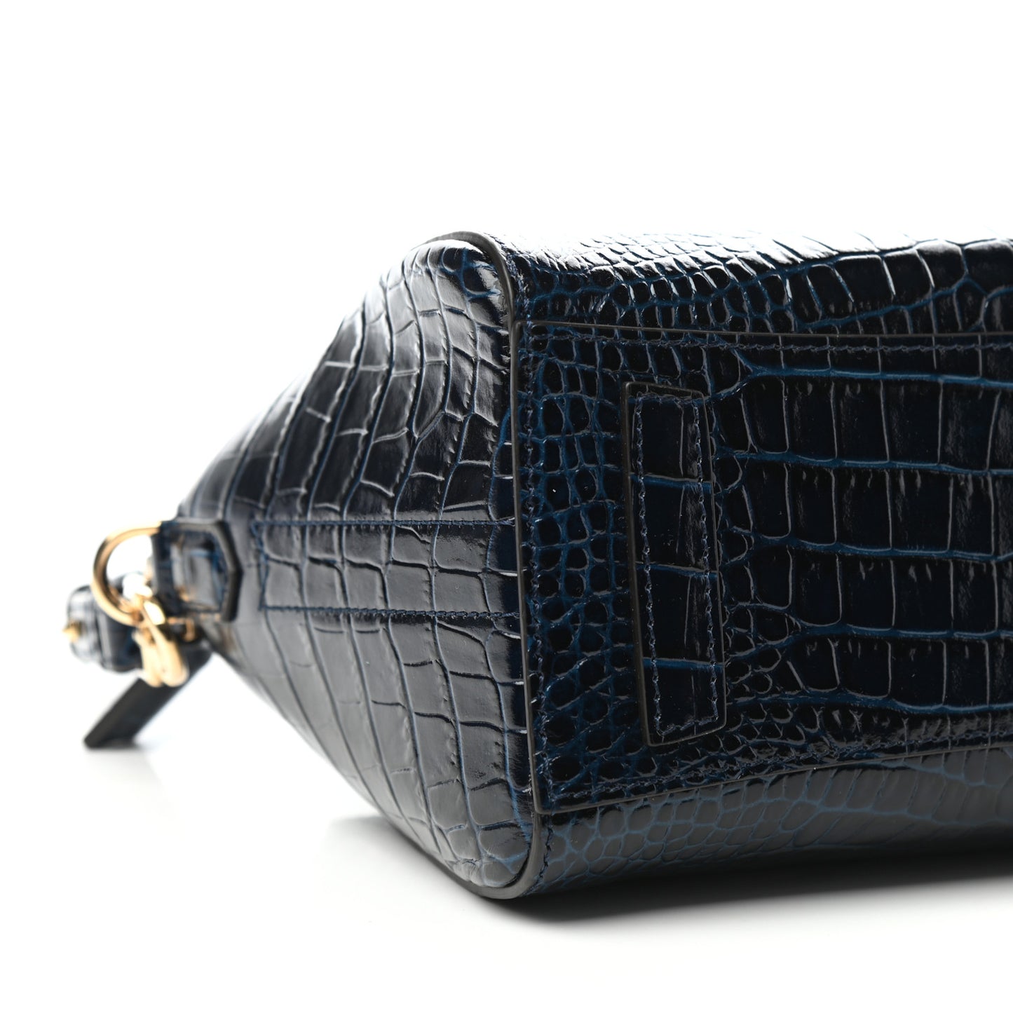 Calfskin Crocodile Embossed Mini Antigona Navy