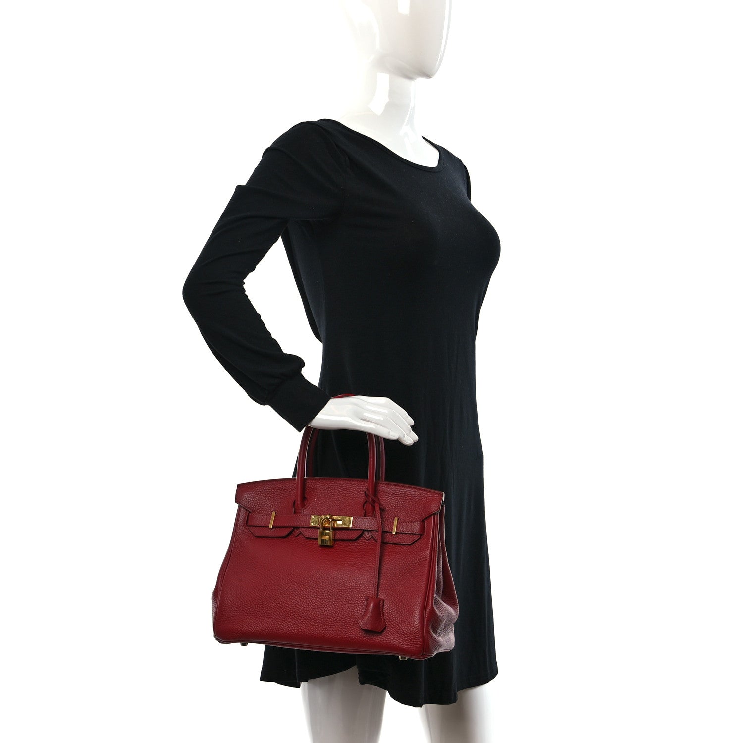 Hermes Taurillon Clemence Birkin 30 Rouge Garance 2 of 12