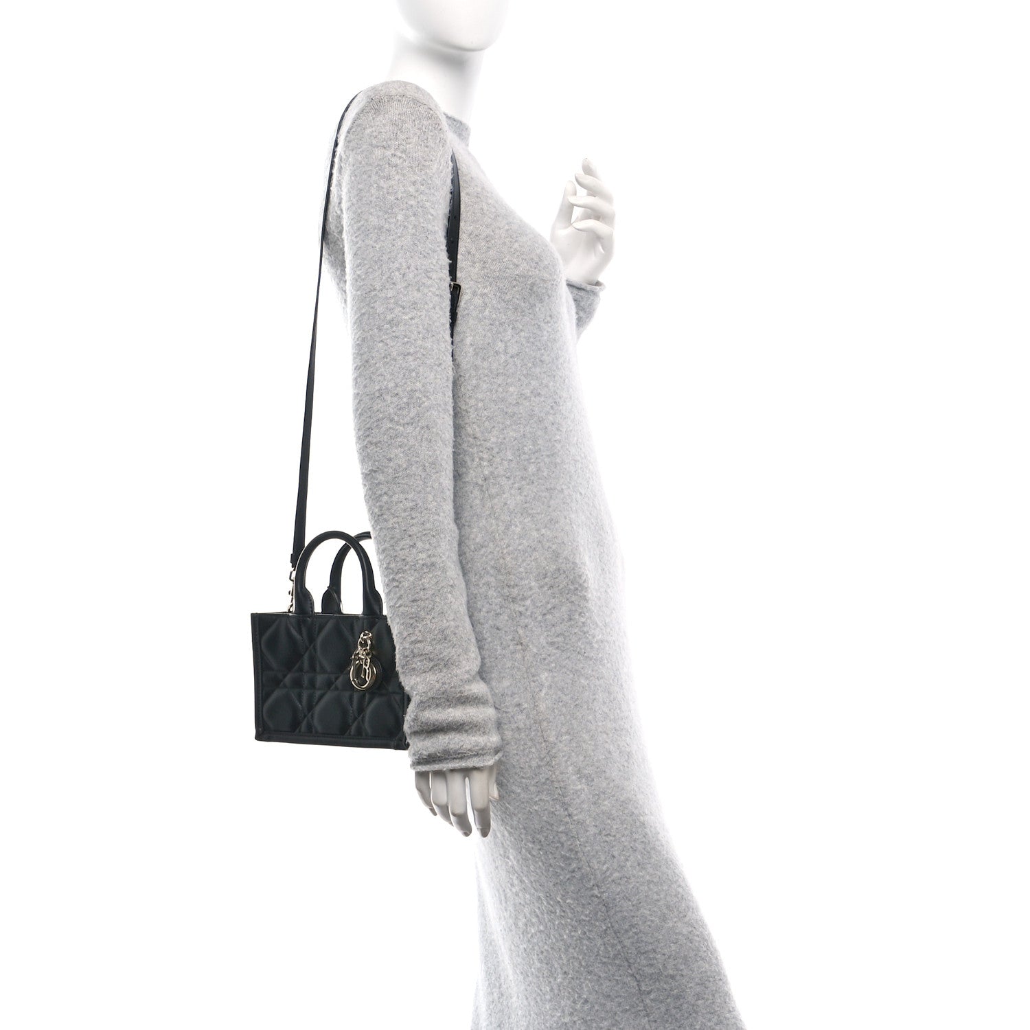 Christian Dior Calfksin Macrocannage Mini Book Tote Black 2 of 10