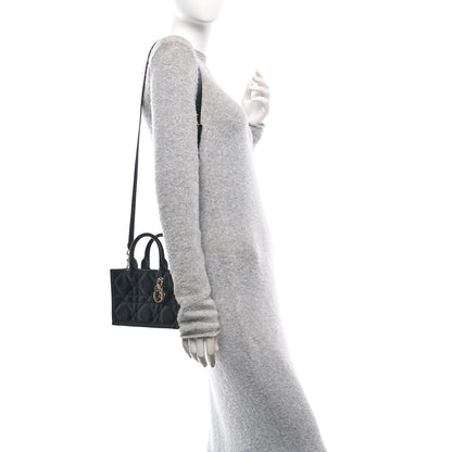 Christian Dior Calfksin Macrocannage Mini Book Tote Black 2 of 10