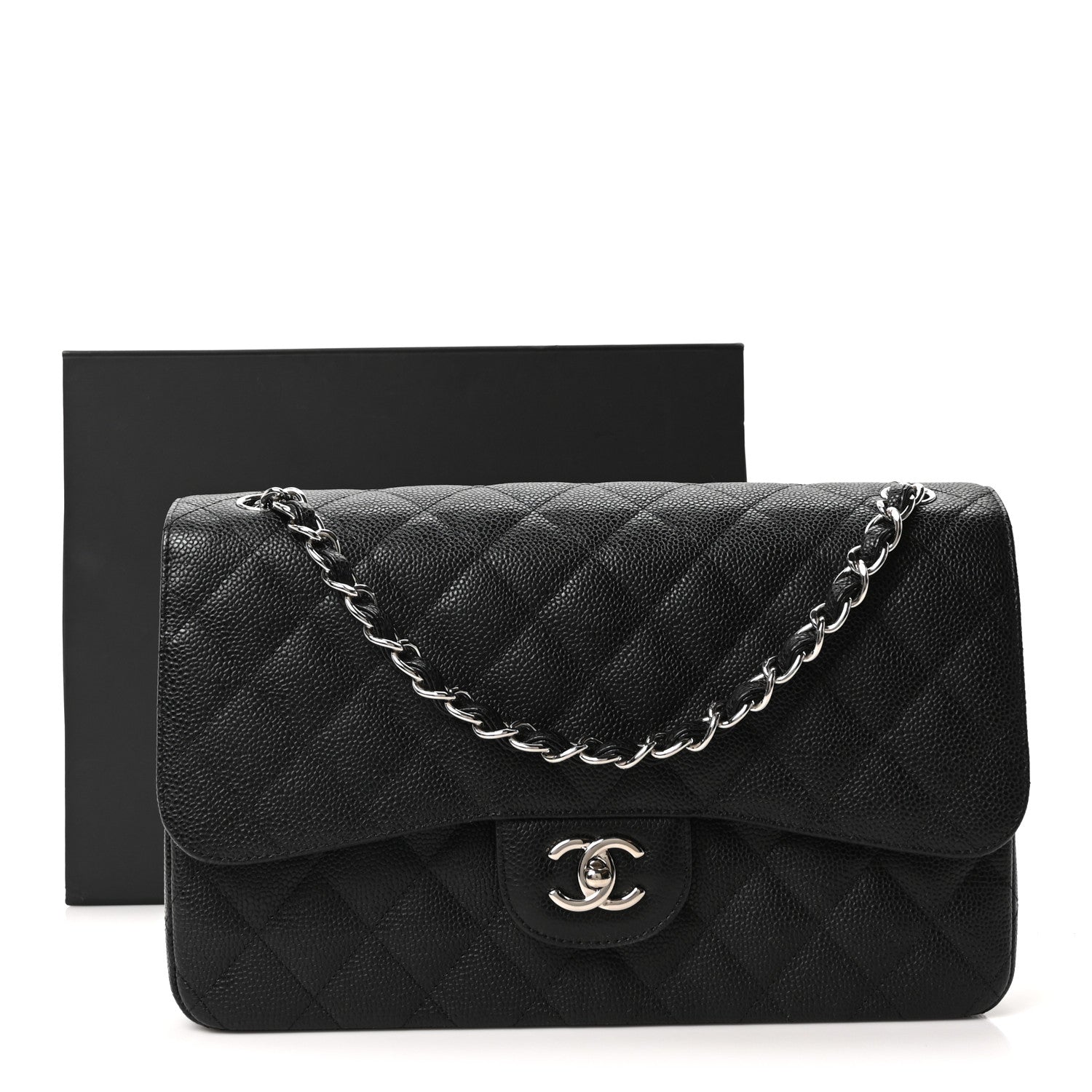 Chanel Caviar Quilted Jumbo Double Flap Black 11 of 11