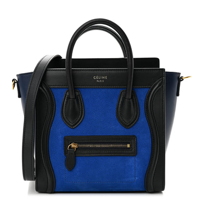 Celine Smooth Calfskin Nubuck Nano Tri-Color Luggage Bright Blue 1 of 10