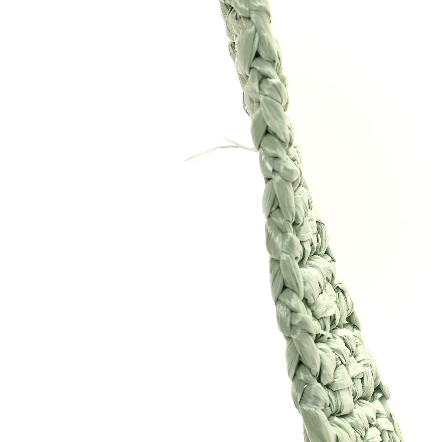Yarn Raffia Effect Crochet Logo Embroidered Tote Bag Acqua