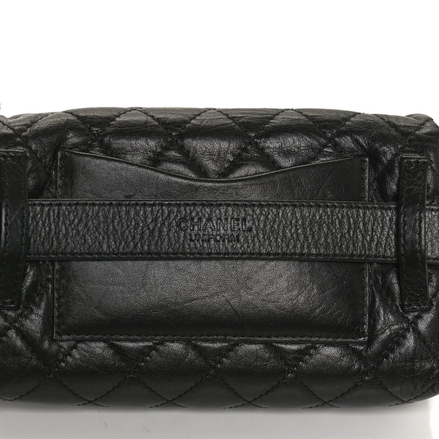 Aged Calfskin Quilted 2.55 Reissue Flap Belt Bag Clutch Black