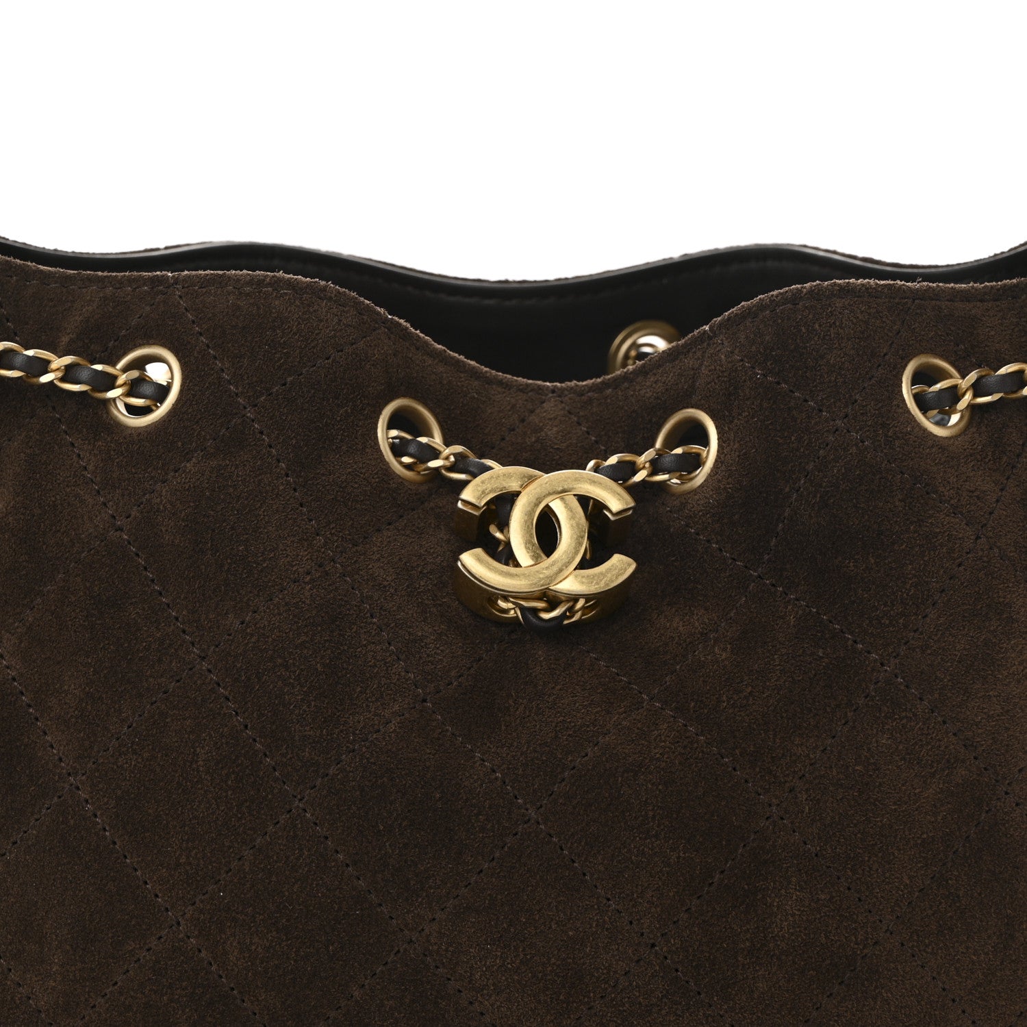 Chanel Suede Quilted Small Chanel 25 Handbag Dark Brown 8 of 11