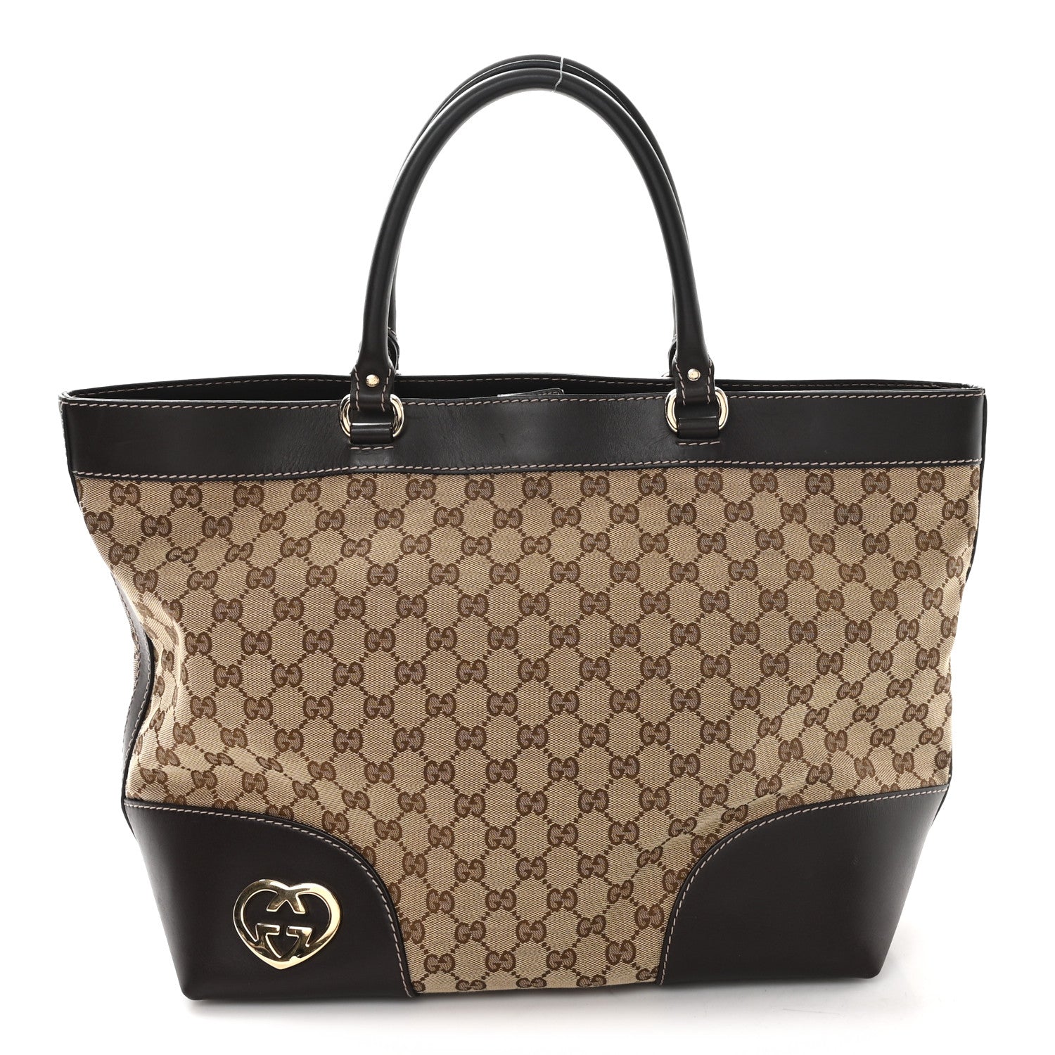 Gucci Monogram Lovely Heart Top Handle Dark Brown 1 of 10