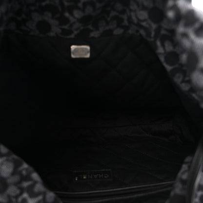 Chanel Denim Quilted Floral Print Small Chanel 22 Black 6 of 12