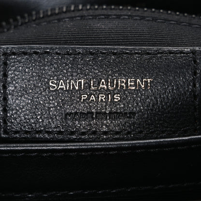 Saint Laurent Calfskin Y Quilted Monogram Monochrome Toy Loulou Crossbody Bag Black 6 of 10
