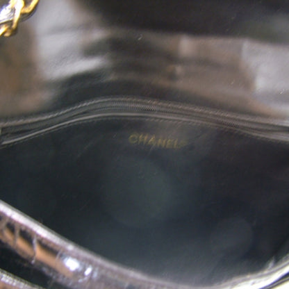 Chanel Vintage Alligator Jumbo Flap Black 9 of 10