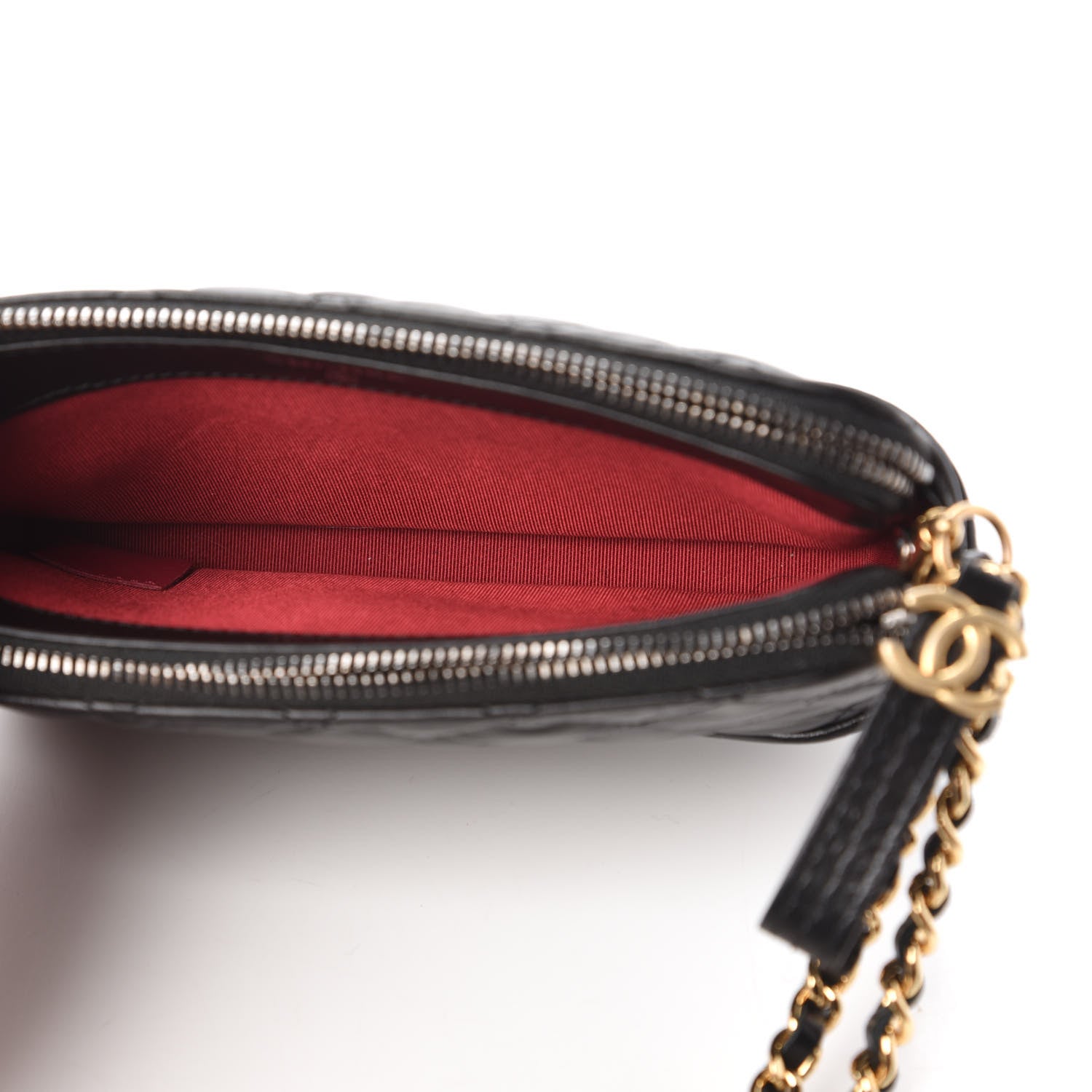 Chanel Aged Calfskin Quilted Small Gabrielle Clutch With Chain Black 5 of 11