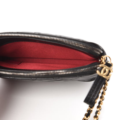 Chanel Aged Calfskin Quilted Small Gabrielle Clutch With Chain Black 5 of 11