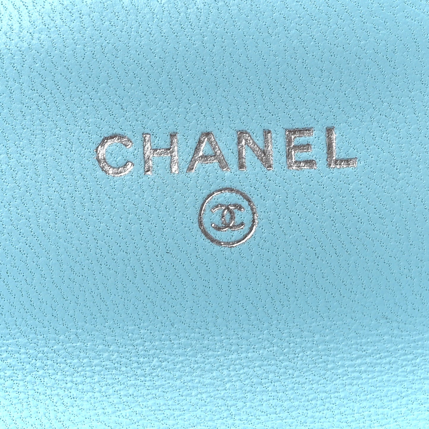Lambskin Quilted Flap Card Holder Wallet Light Blue