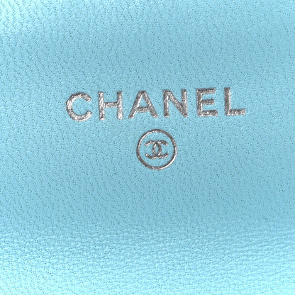 Chanel Lambskin Quilted Flap Card Holder Wallet Light Blue 6 of 8