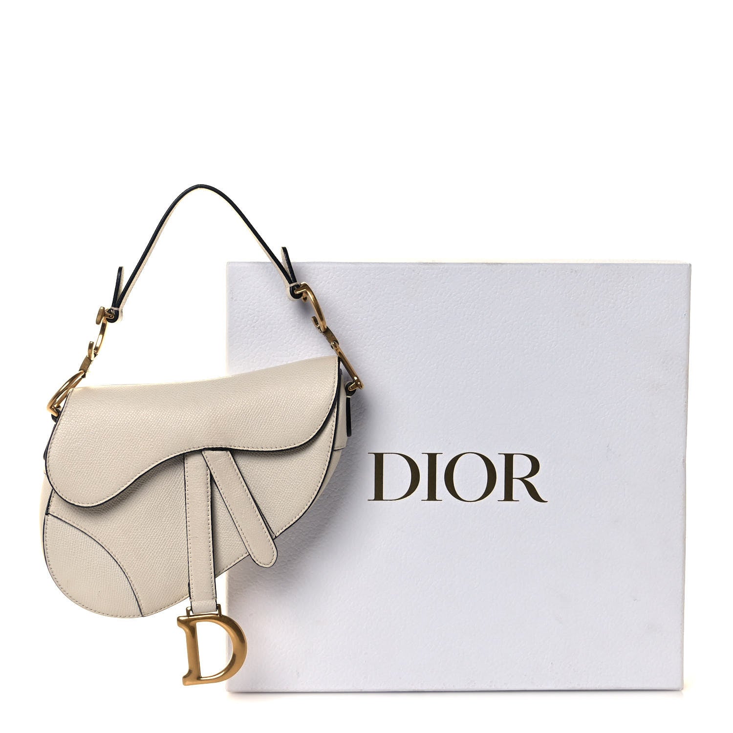 Christian Dior Grained Calfskin Mini Saddle Bag White 11 of 11