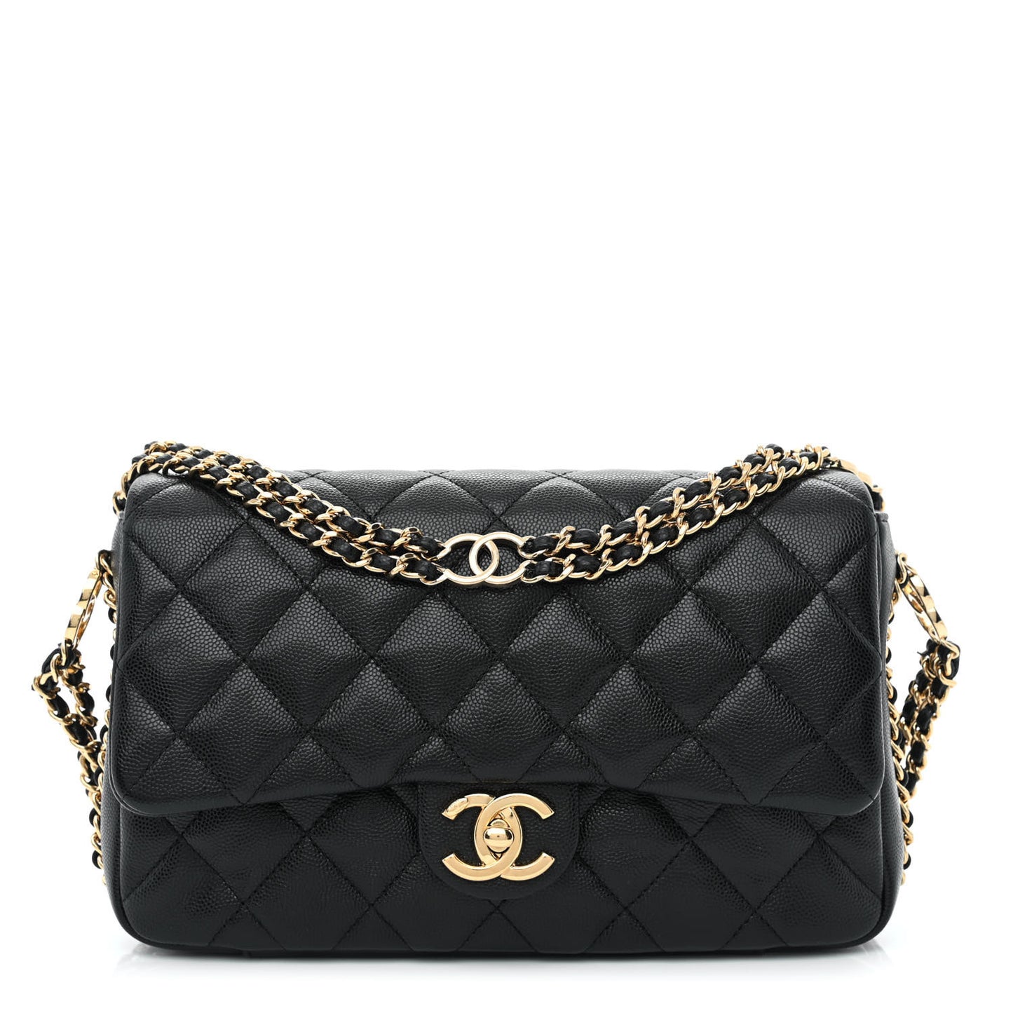 Caviar Quilted Small CC You Flap Black