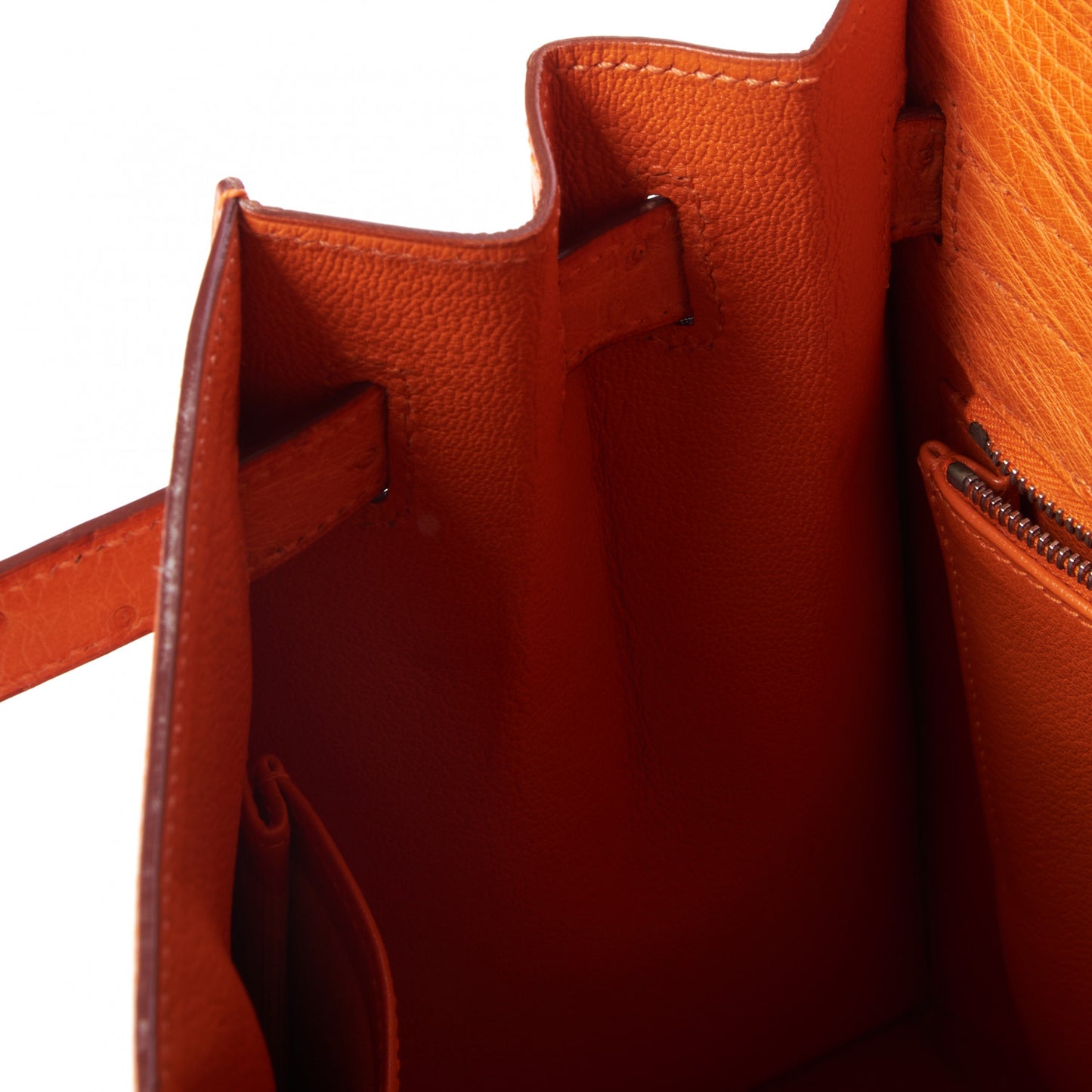 Ostrich Kelly Sellier 32 Orange