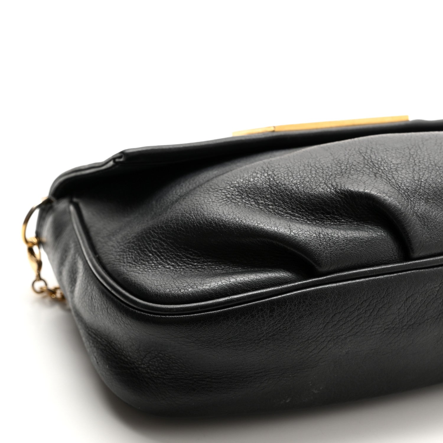 Fendi Vitello Flamingo Enamel Fendista Pouchette Crossbody Black 8 of 12