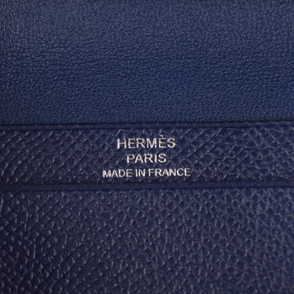 Hermes Epsom Bi Color Bearn Card Holder Wallet Bleu Sapphire Paradise 8 of 10