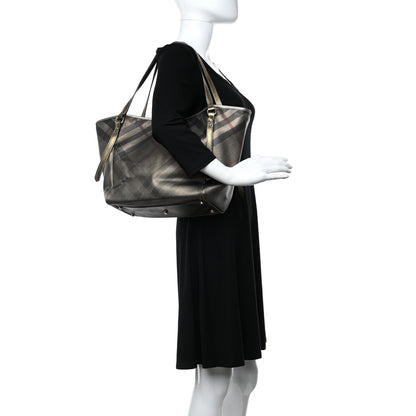 Burberry Metallic Nova Check Small Canterbury Tote Gold 2 of 18