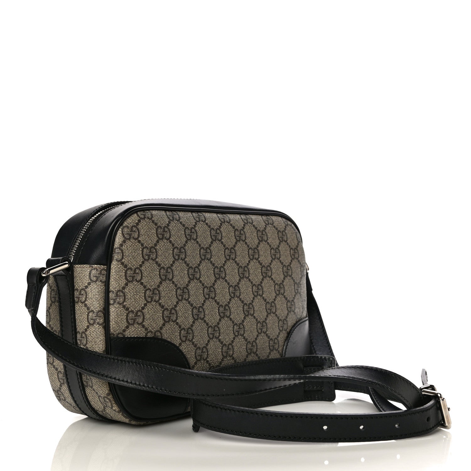 Gucci GG Supreme Monogram Web Medium Shoulder Bag Black 3 of 20