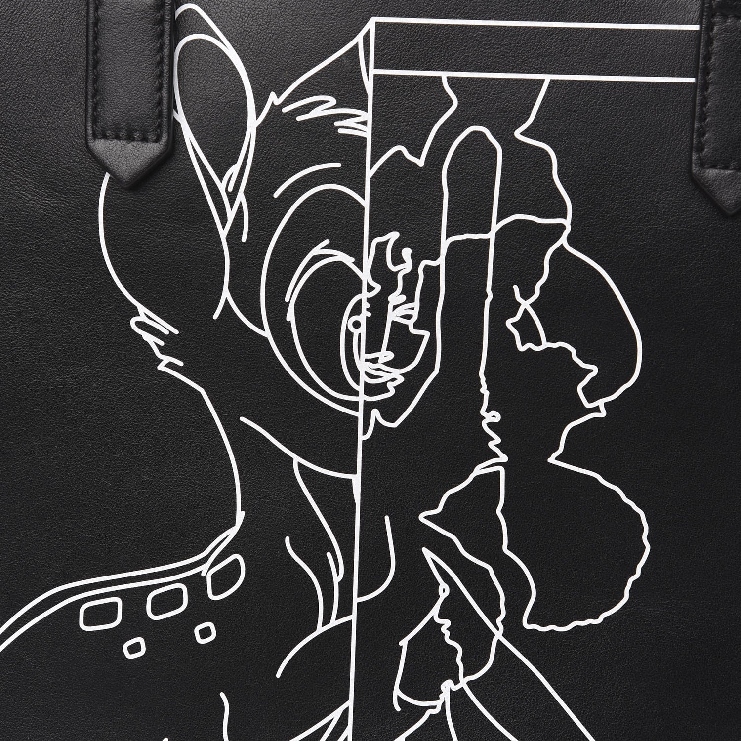 Givenchy Calfskin Bambi Print Medium Stargate Shopper Tote Black 11 of 12