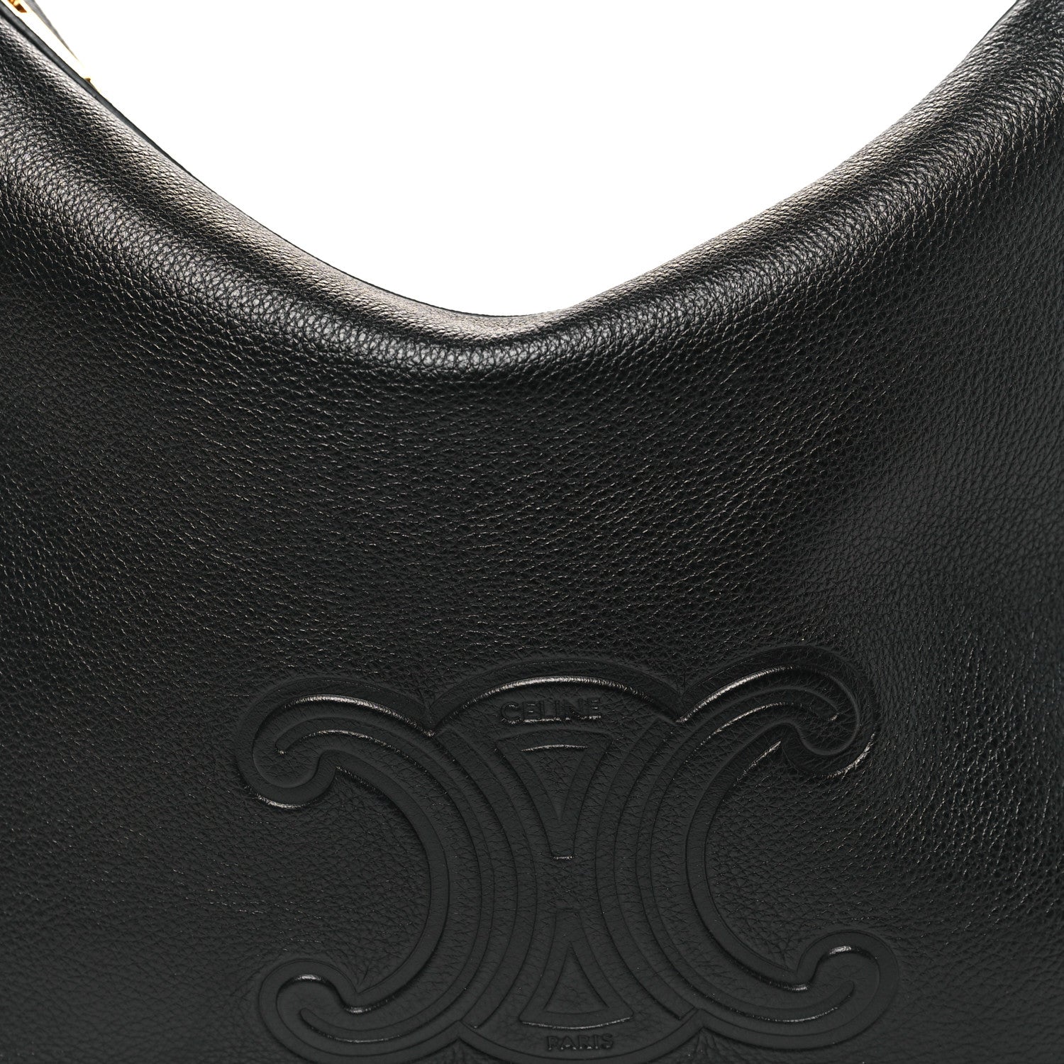 Celine Supple Calfskin Cuir Triomphe Medium Heloise Shoulder Bag Black 7 of 9