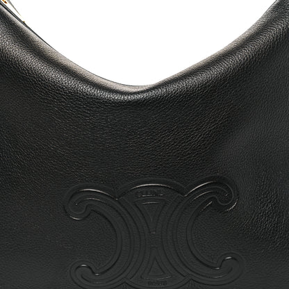 Celine Supple Calfskin Cuir Triomphe Medium Heloise Shoulder Bag Black 7 of 9