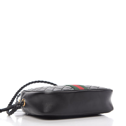 Gucci Calfskin Trapuntata Web Mini GG Shoulder Bag Black 4 of 10