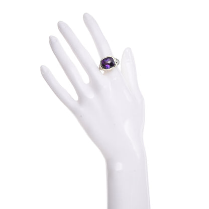 David Yurman Sterling Silver 14K Yellow Gold Amethyst Noblesse Ring 53 6.5 2 of 12