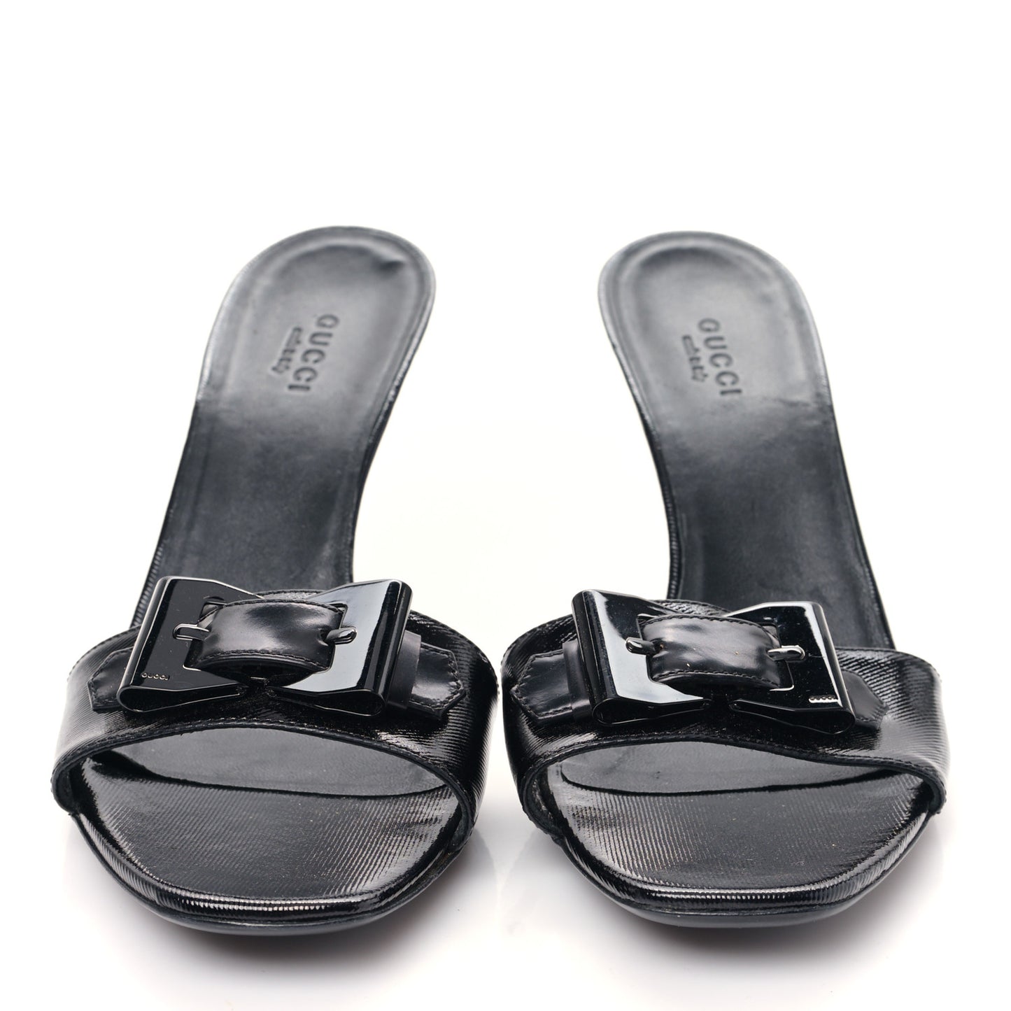 Calfskin Womens Tess Mid Heel Slide Sandals 8.5 Black