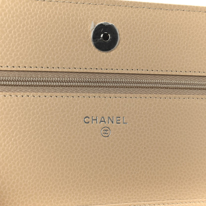 Chanel Caviar Quilted Wallet on Chain WOC Beige 6 of 12
