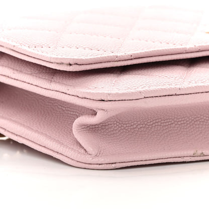Chanel Caviar Quilted Wallet on Chain WOC Light Pink 10 of 13