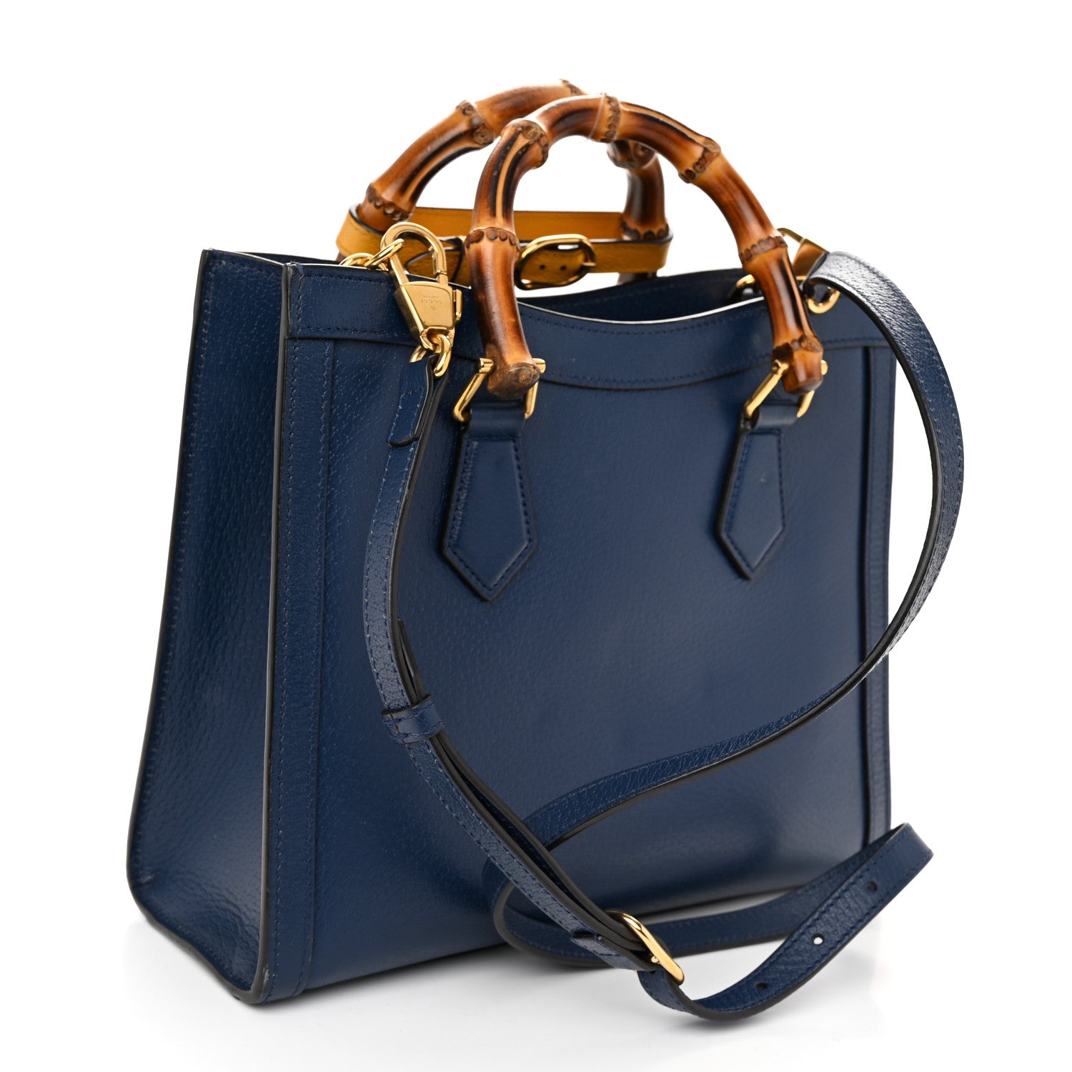 Gucci Textured Dollar Calfskin Web Small Diana Tote Bag Royal Crop 2 of 10