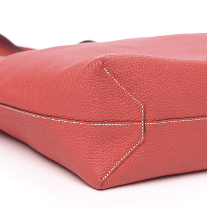 Hermes Taurillon Clemence Double Sens 45 Reversible Tote Rubis Bougainvillea 7 of 8
