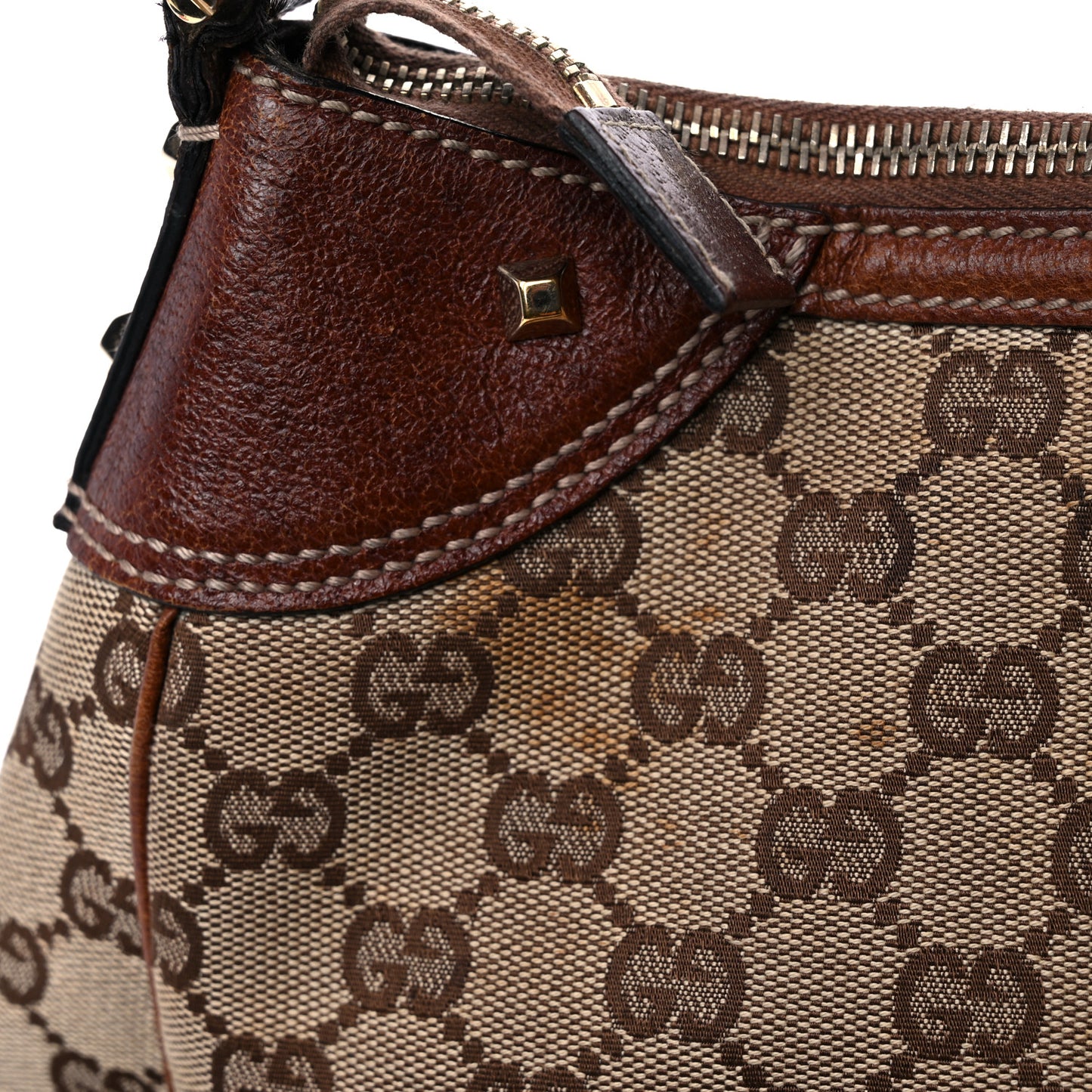 Monogram Bamboo Top Handle Bag Brown