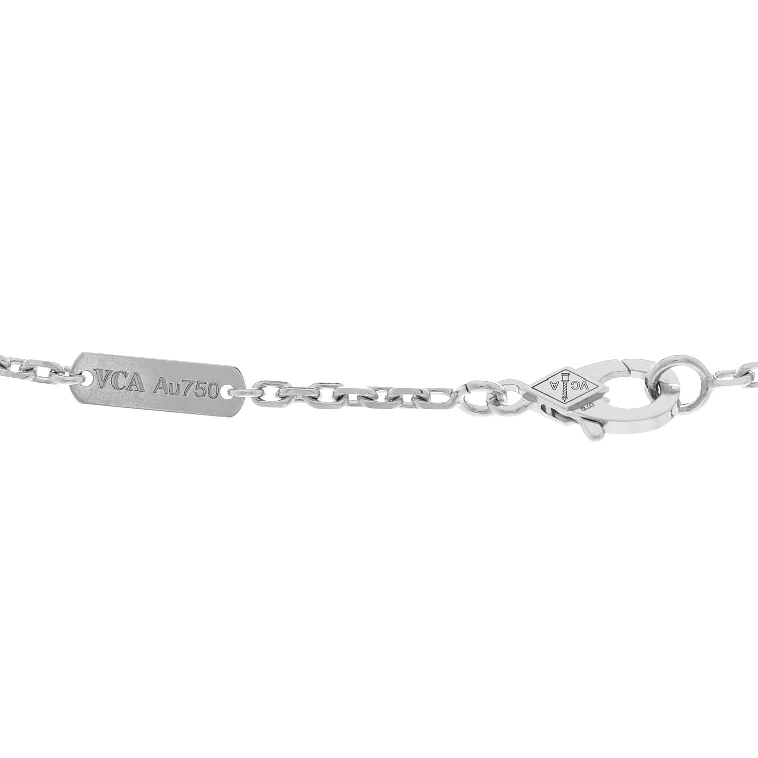 Van Cleef & Arpels 18K White Gold Chalcedony Magic Alhambra Pendant Long Necklace 4 of 5