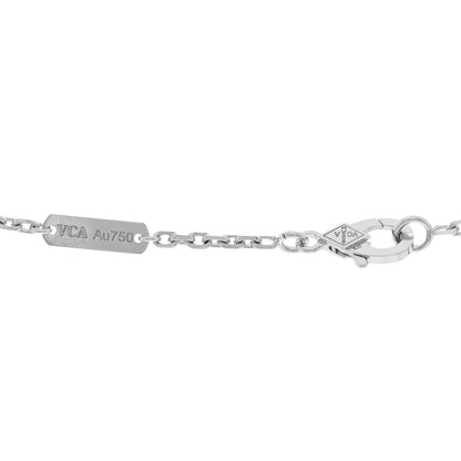 Van Cleef & Arpels 18K White Gold Chalcedony Magic Alhambra Pendant Long Necklace 4 of 5