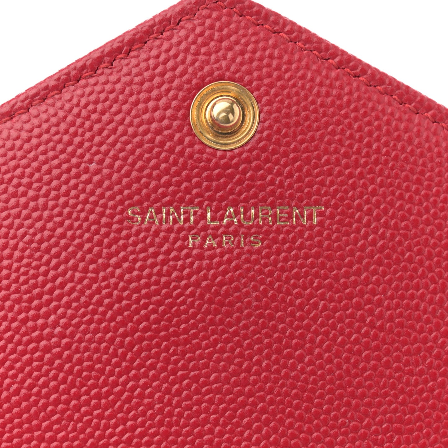Grain De Poudre Matelasse Chevron Monogram Envelope Chain Wallet New Red