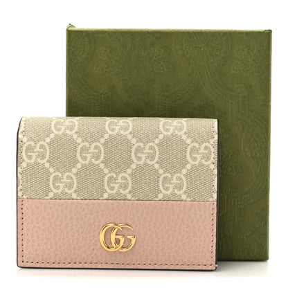 Gucci Dollar Calfskin GG Supreme Monogram GG Marmont Card Case Perfect Pink Beige Mystic White 8 of 8